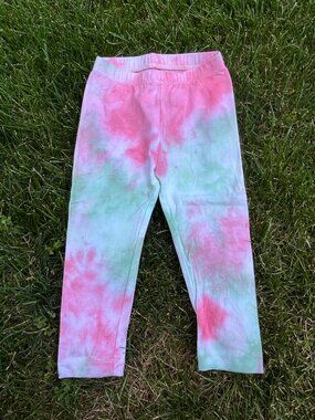 Baby 18-24M Red & Green Tie-Dye Leggings